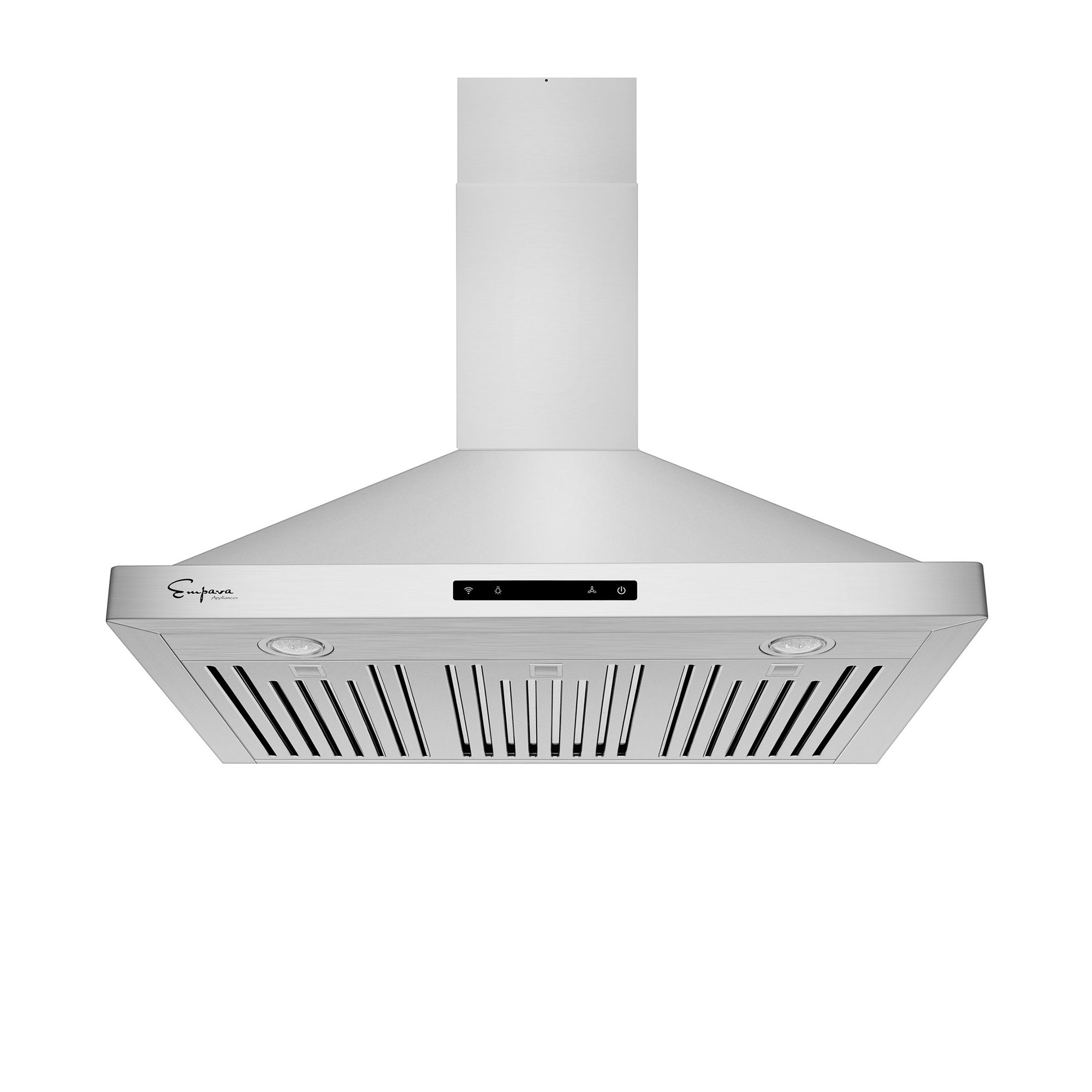 Empava 30RH03 30 in. Wall Mount Range Hood in stainless steel with touch controls and remote.