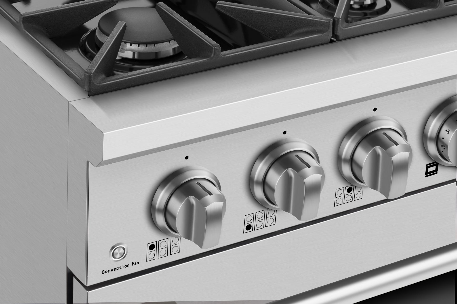 Empava 36GR08 Pro-Style Slide-In Single Oven Gas Range with six burners and stainless-steel finish.