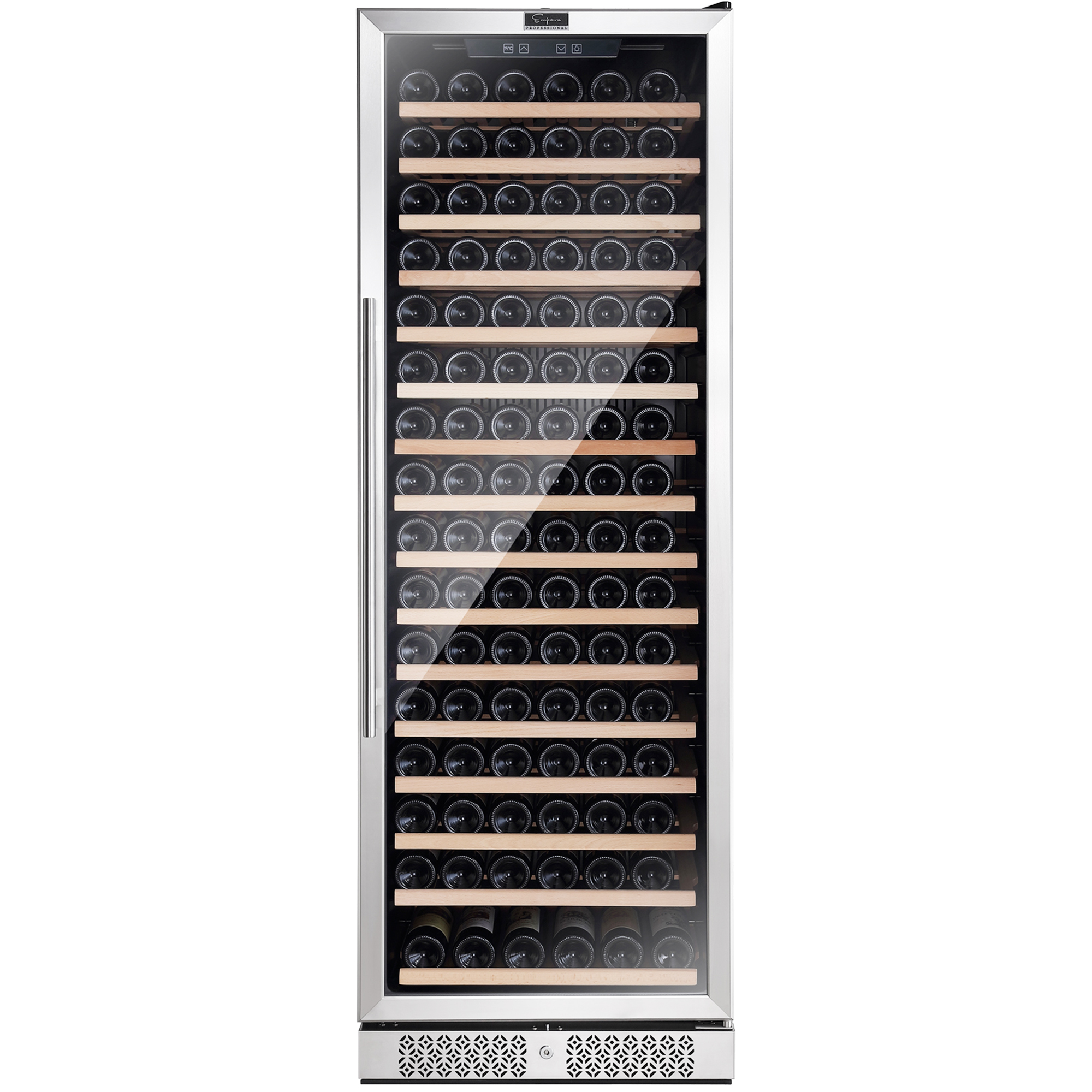 Empava WC07S Wine Cooler, a tall 70-inch wine fridge with a sleek design, showcasing its spacious interior for storing up to 171 bottles of wine.