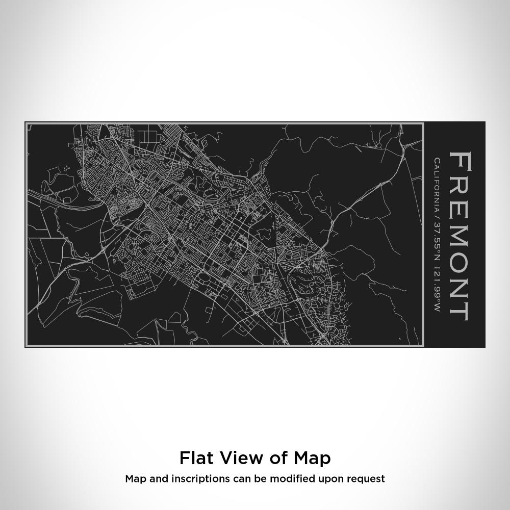 Fremont California Map Insulated Bottle in Matte Black with custom engraving and coordinates.