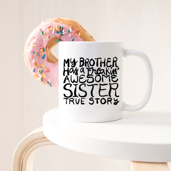 Funny Brother Mug featuring a humorous design, crafted from high-grade ceramic, suitable for coffee or tea.