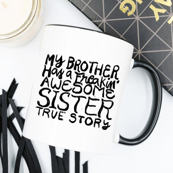 Funny Brother Mug featuring a humorous design, crafted from high-grade ceramic, suitable for coffee or tea.