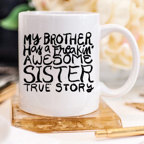 Funny Brother Mug featuring a humorous design, crafted from high-grade ceramic, suitable for coffee or tea.