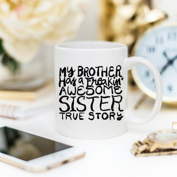 Funny Brother Mug featuring a humorous design, crafted from high-grade ceramic, suitable for coffee or tea.