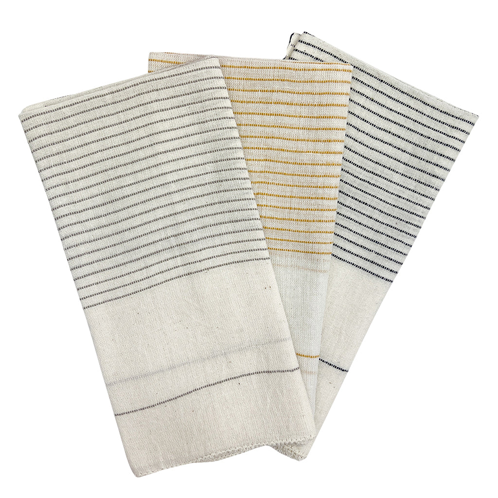 Hamptons Handloom Dinner Napkins showcasing intricate Ethiopian embroidery and vibrant colors, made from 100% cotton.