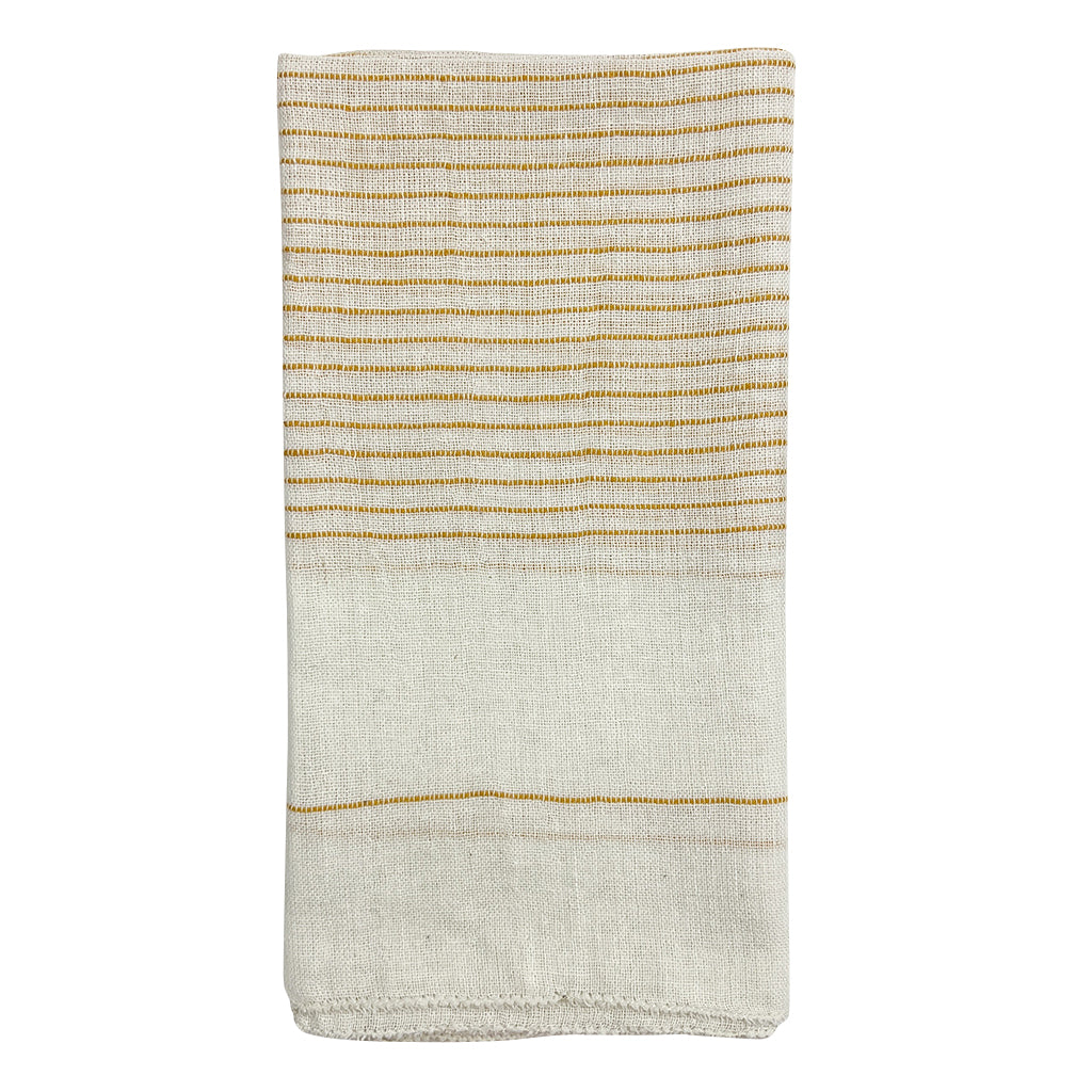 Hamptons Handloom Dinner Napkins showcasing intricate Ethiopian embroidery and vibrant colors, made from 100% cotton.