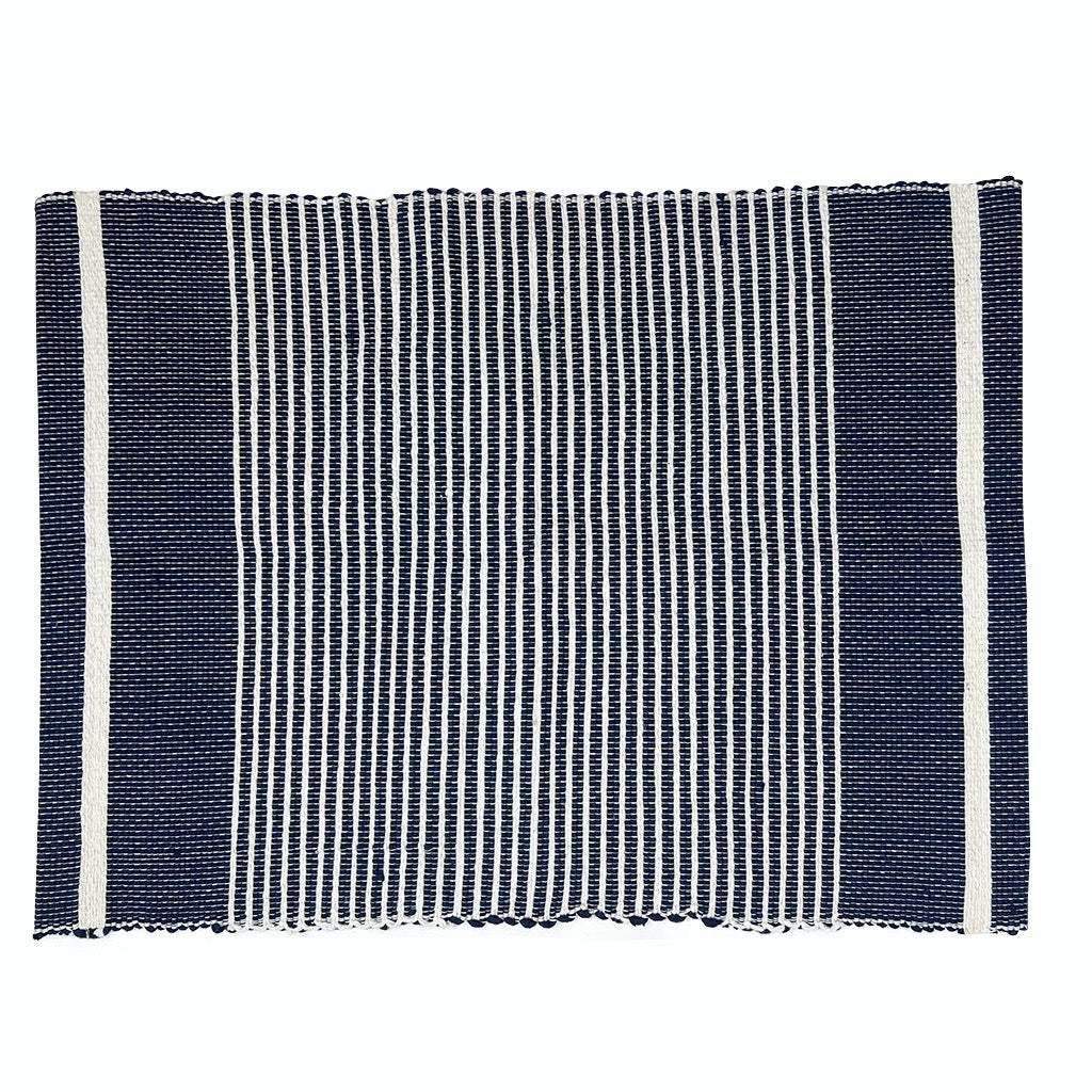 Handloom Striped Placemat Set featuring vibrant colors and intricate patterns, handmade in Ethiopia from 100% cotton.