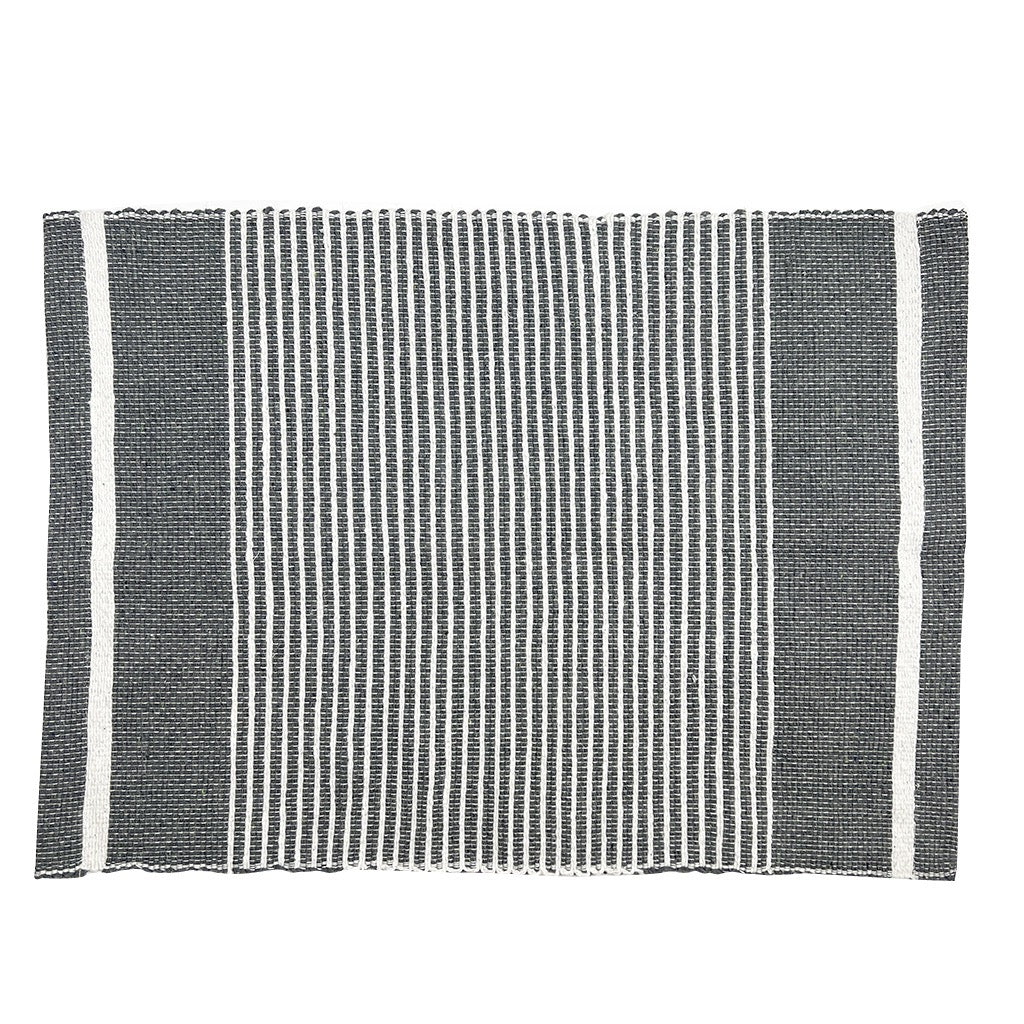 Handloom Striped Placemat Set featuring vibrant colors and intricate patterns, handmade in Ethiopia from 100% cotton.