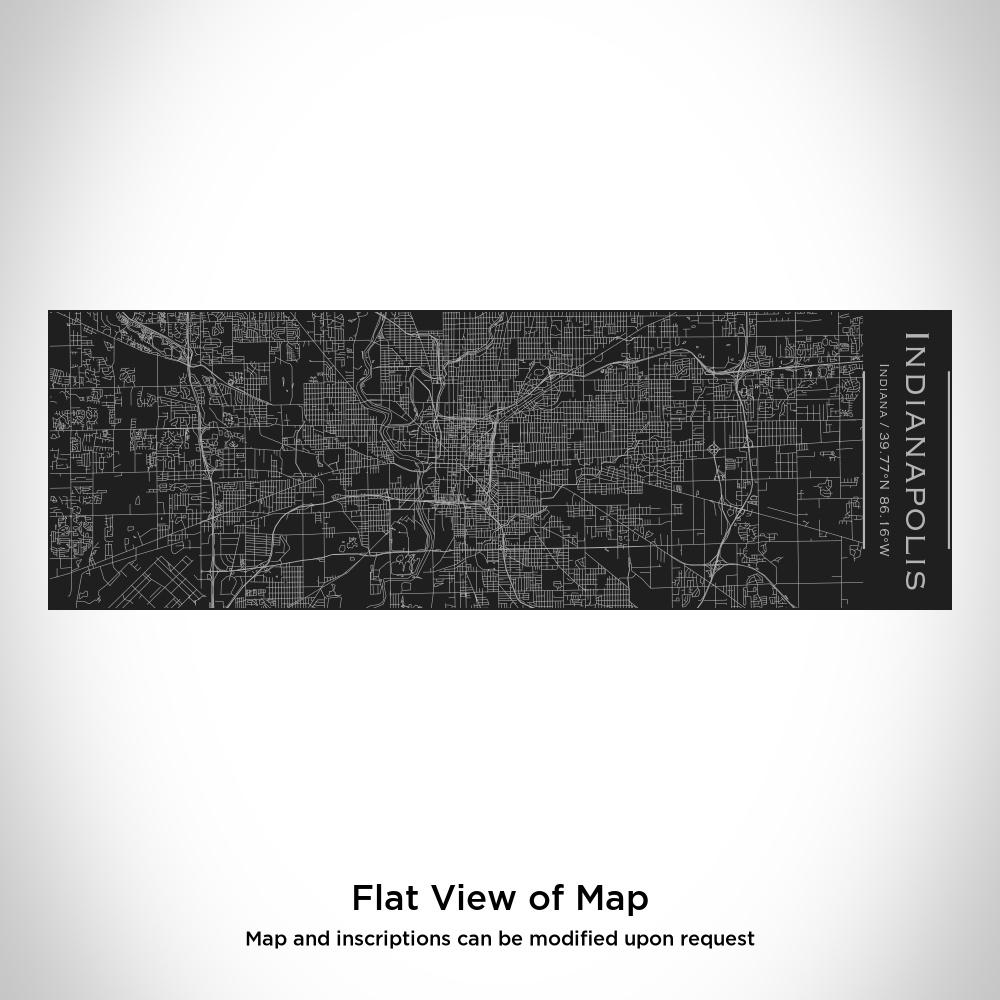 Matte black insulated cup featuring a custom engraved map of Indianapolis, Indiana with coordinates.