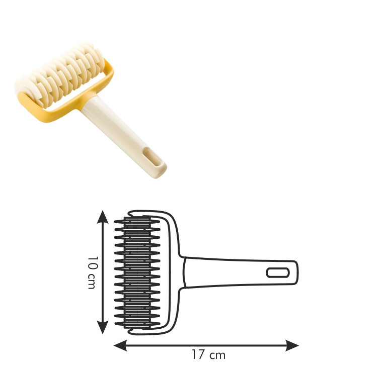 Kitchen Pizza Roller Pin with a smooth surface and ergonomic handle, designed for creating lattice patterns in pastries.