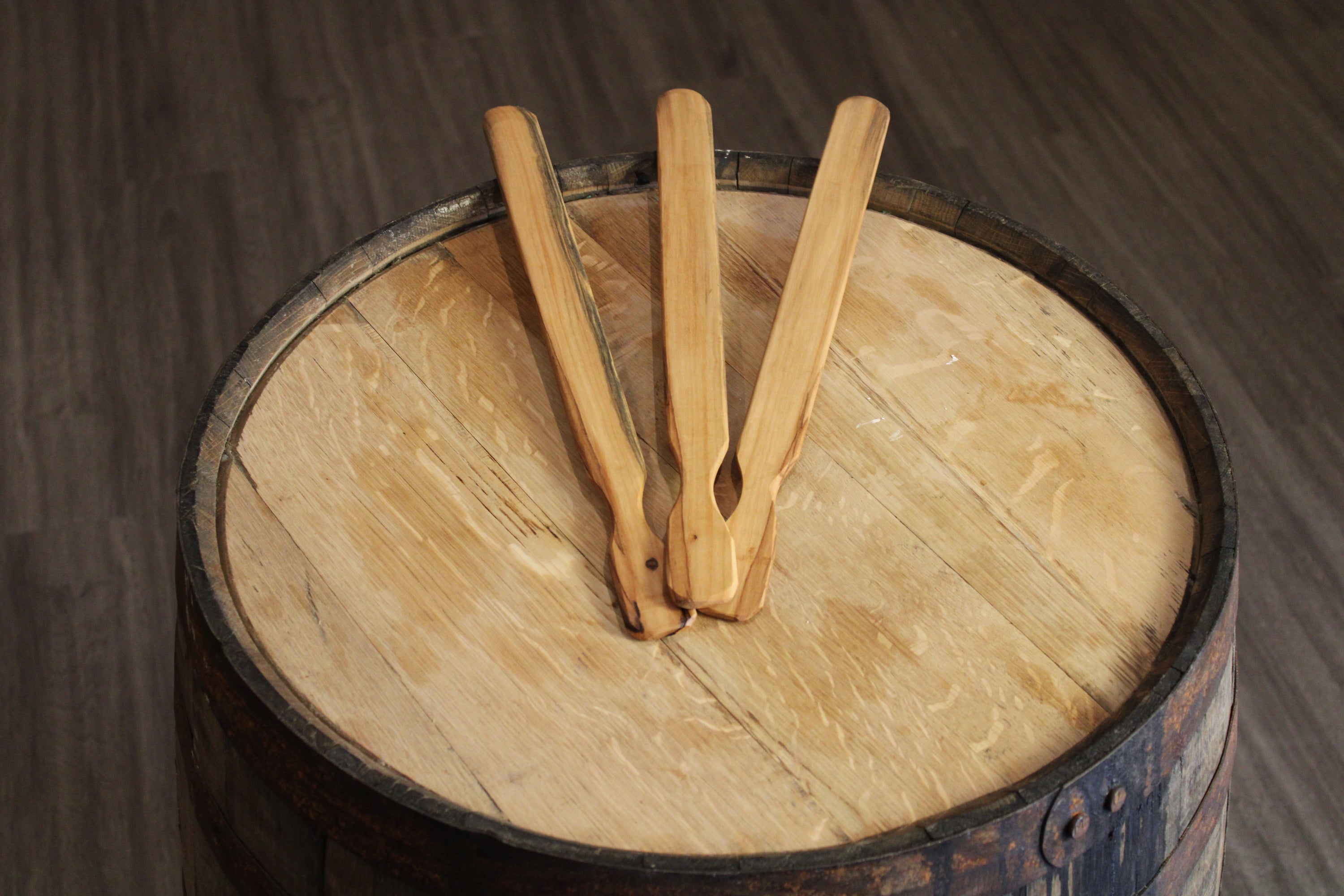 An 18-inch Lefse Stick made from high-quality maple lumber, featuring a tapered tip and smooth edges, ideal for rolling out dough.