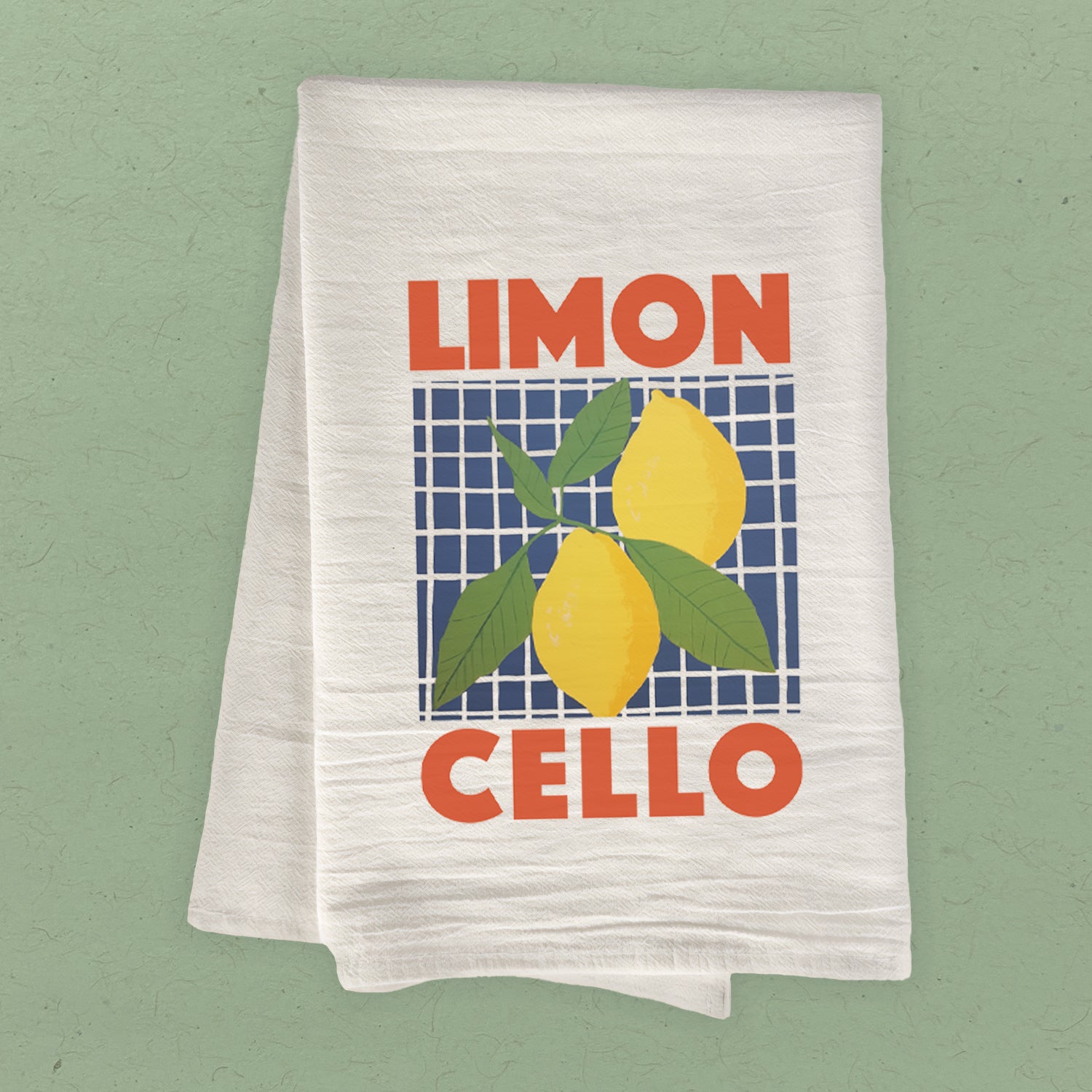 Limoncello Cotton Tea Towel featuring vibrant colors and a beautiful design, perfect for kitchen use.