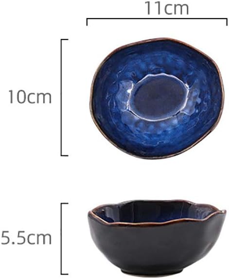 Maana Bowl featuring dark blue ceramic with golden stripes, elegantly designed for serving and decoration.