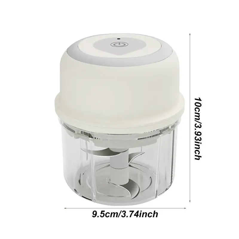 Mini Garlic Chopper Wireless Onion Food Prep Machine with stainless steel cutter and compact design, perfect for efficient meal preparation.