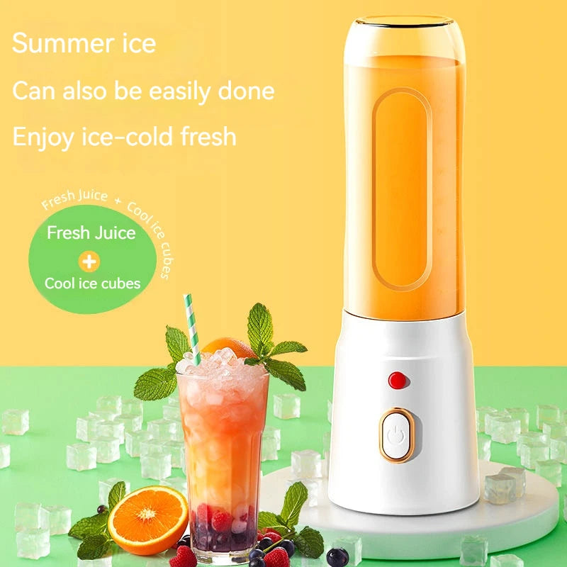 Mini Portable Blender Electric Fruit Juicer Machine in white color, designed for making fresh juice on the go.