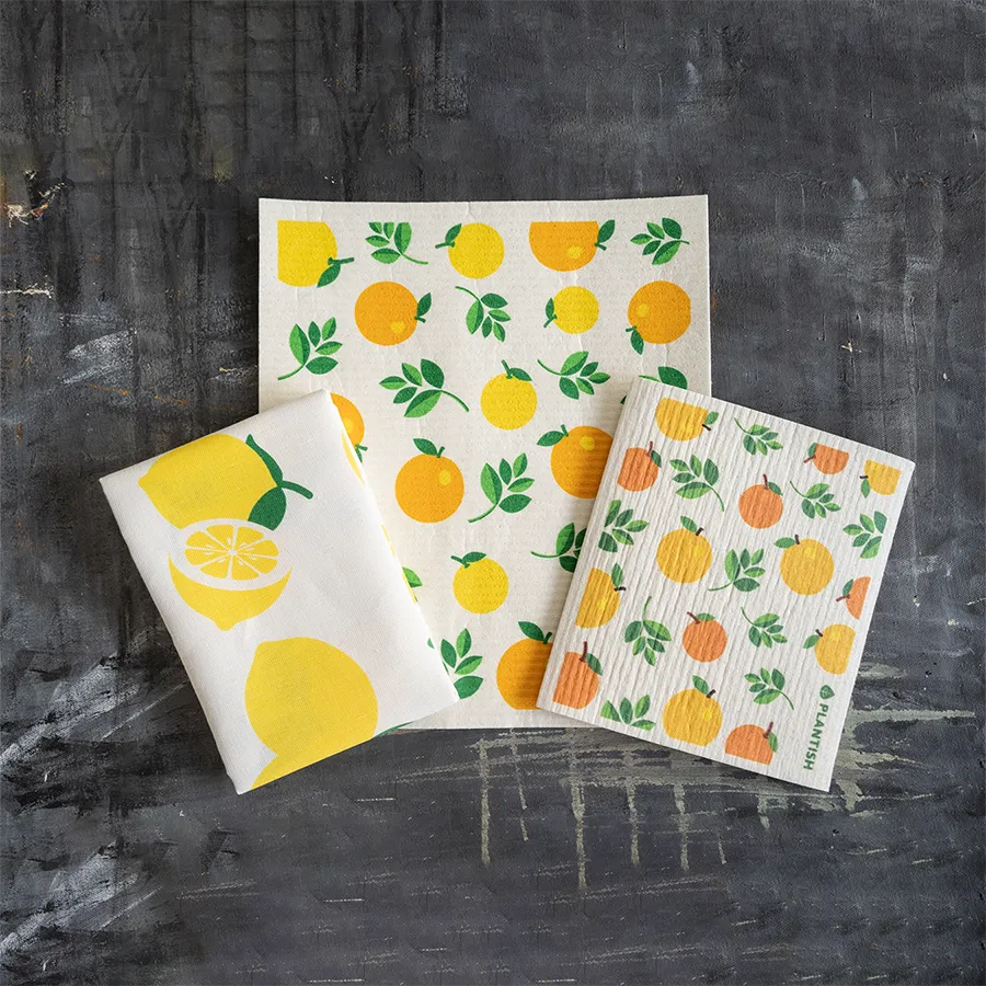 Orange XL Swedish Sponge Cloth, eco-friendly and absorbent, designed for kitchen cleaning tasks.