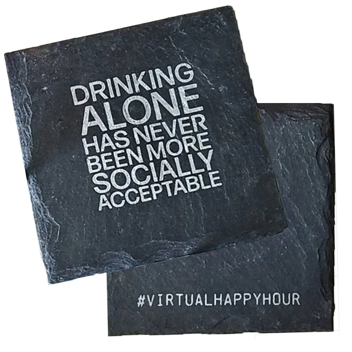 Premium artisan crafted slate coaster with leveled cork feet, perfect for protecting surfaces while enjoying drinks.