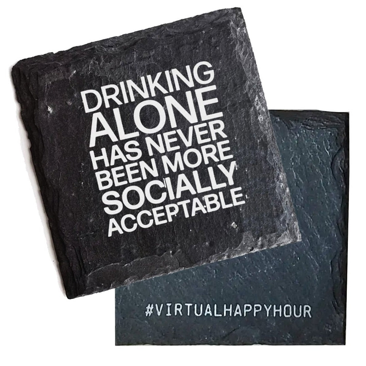 Premium artisan crafted slate coaster with leveled cork feet, perfect for protecting surfaces while enjoying drinks.