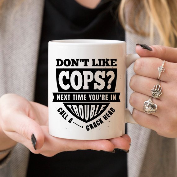 Funny Police Officer Mug with humorous text, perfect gift for law enforcement fans.