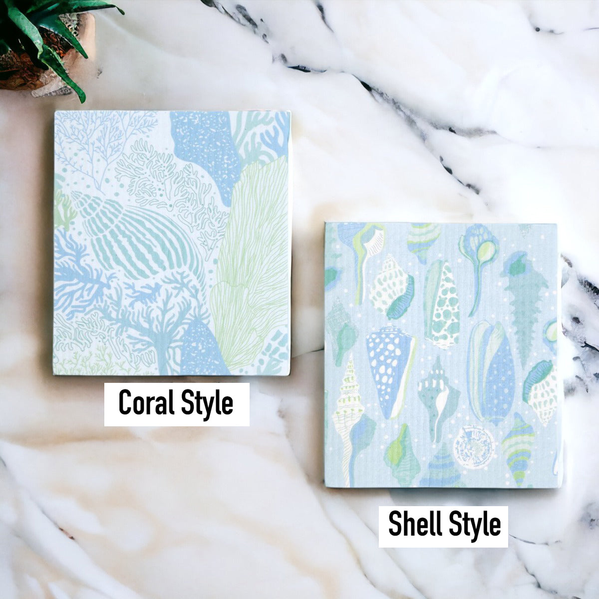 A stylish Sea Biodegradable Cloth featuring coastal designs, made from eco-friendly materials, perfect for kitchen and bathroom cleaning.