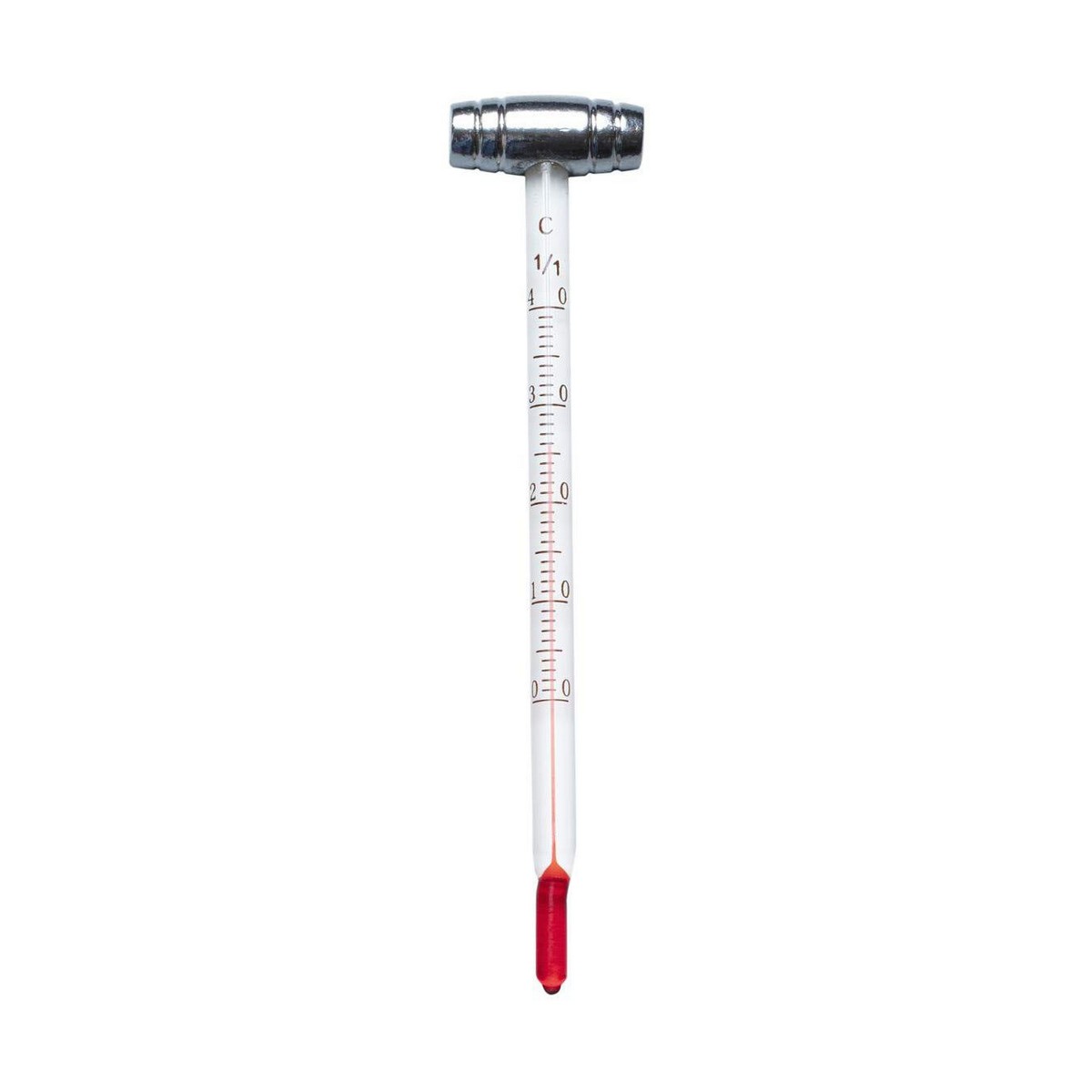 Mercury/Liquid-incapillary thermometer with metal casing