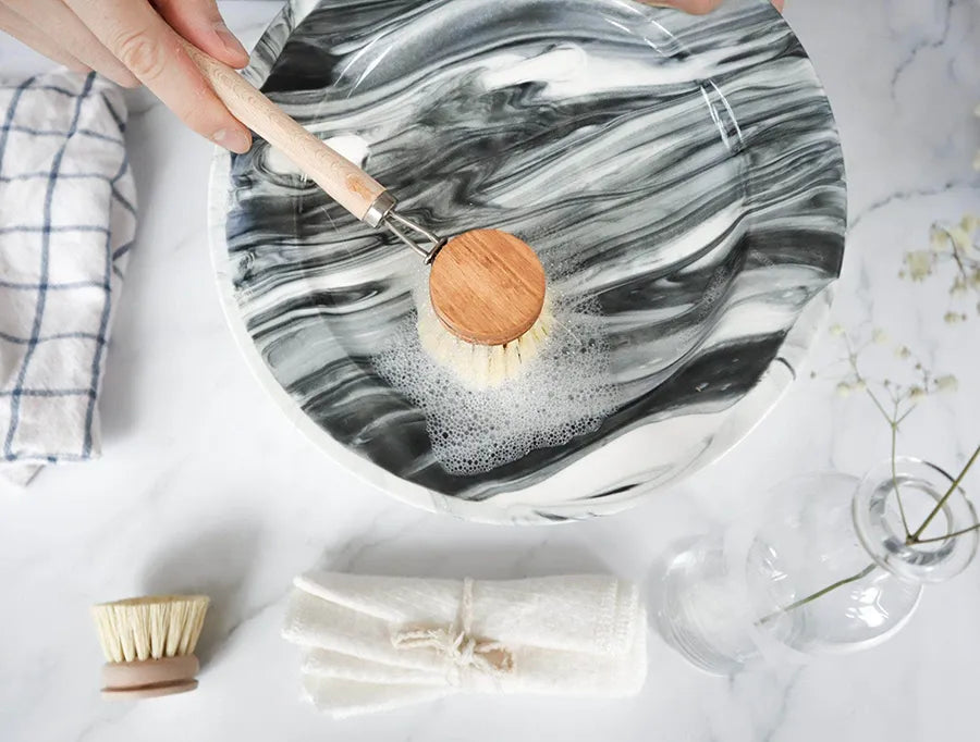 Sisal Dish Brush Refill showcasing natural sisal fibers and ergonomic design for effective cleaning.