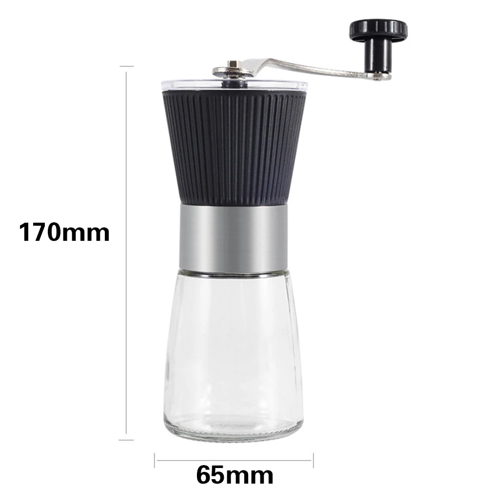 Small Coffee Powder Grinder with adjustable settings and ergonomic handle, made of durable stainless steel.