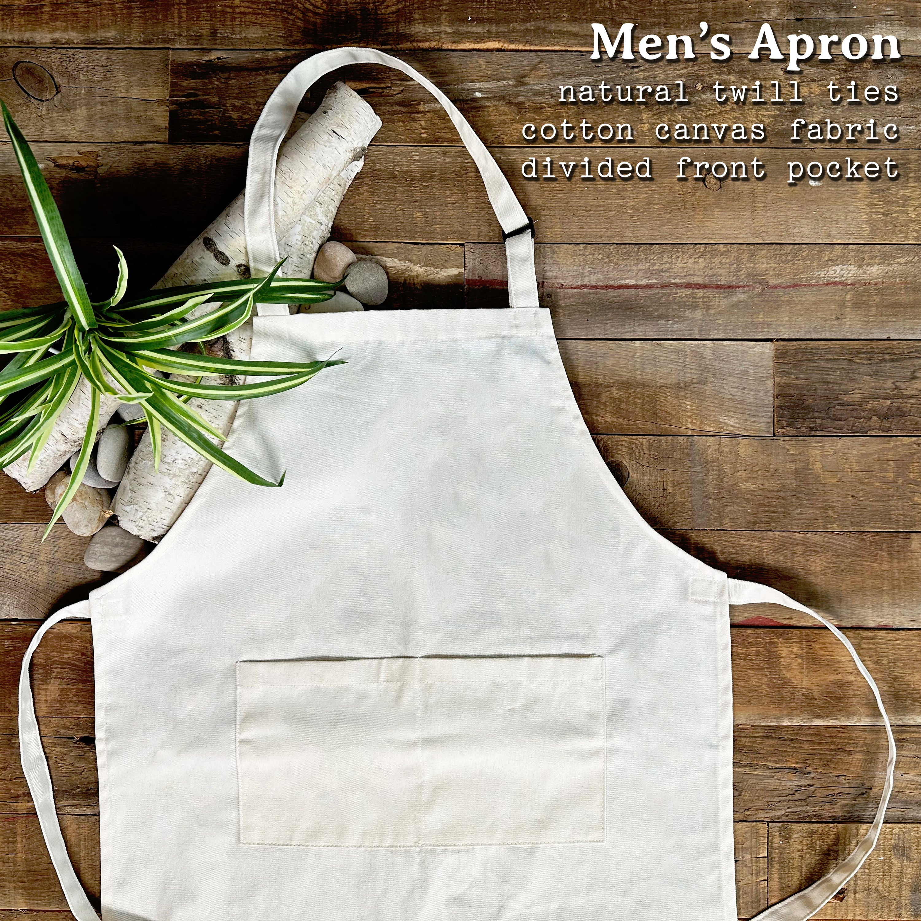 Someone Special Dad Men's Apron featuring a simple elegant design, made from durable cotton canvas with adjustable neck and natural twill ties.