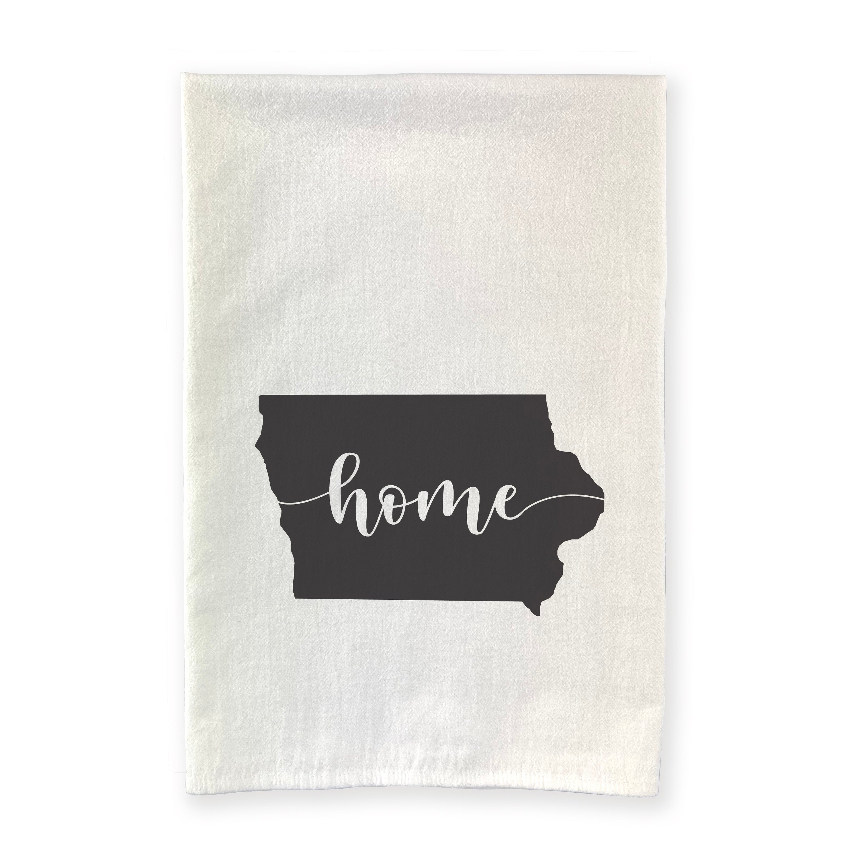 A vibrant cotton tea towel featuring state-themed designs, perfect for kitchen use.