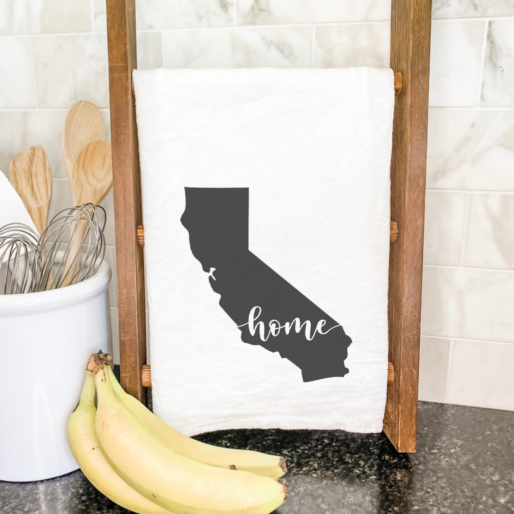 A vibrant cotton tea towel featuring state-themed designs, perfect for kitchen use.