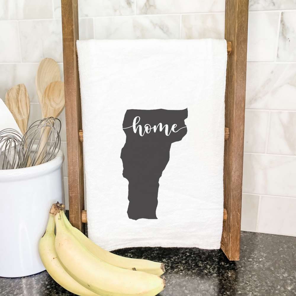 A vibrant cotton tea towel featuring state-themed designs, perfect for kitchen use.