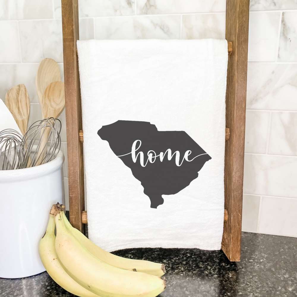 A vibrant cotton tea towel featuring state-themed designs, perfect for kitchen use.