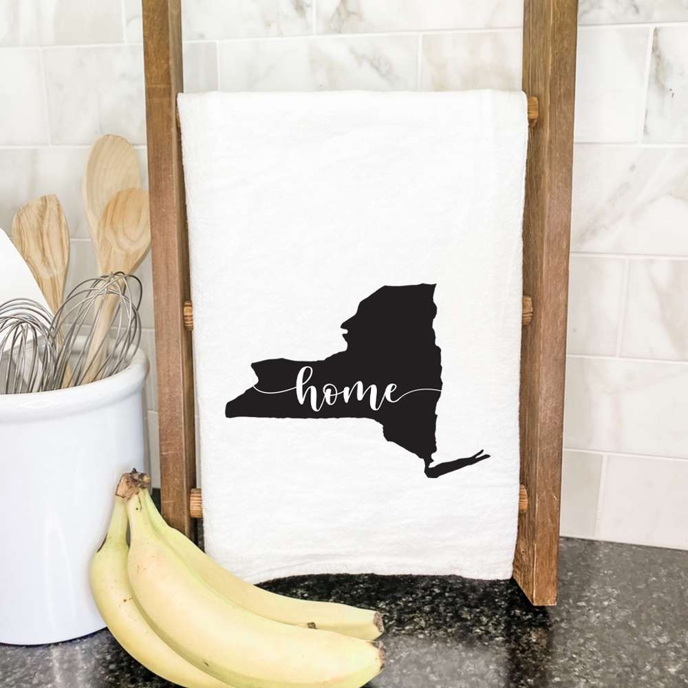 A vibrant cotton tea towel featuring state-themed designs, perfect for kitchen use.