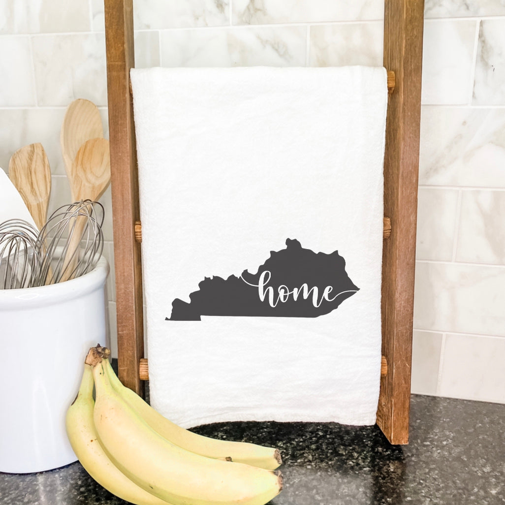 A vibrant cotton tea towel featuring state-themed designs, perfect for kitchen use.