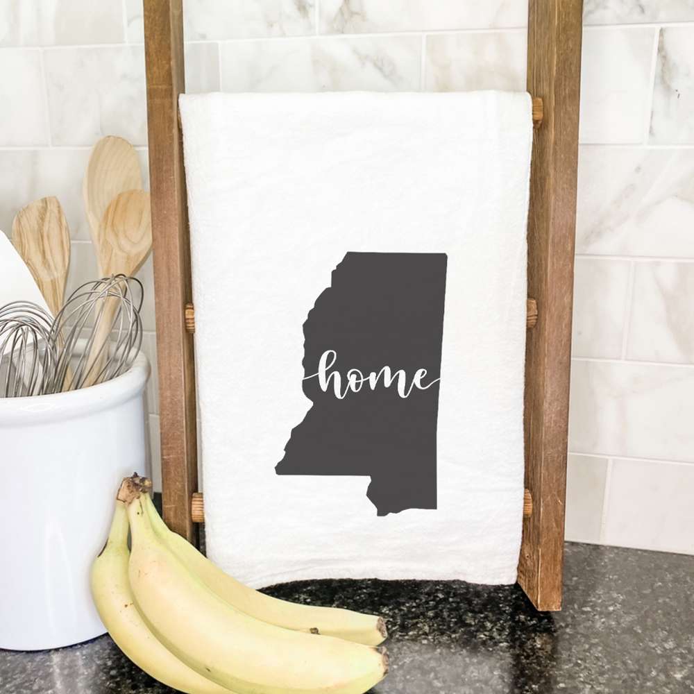 A vibrant cotton tea towel featuring state-themed designs, perfect for kitchen use.