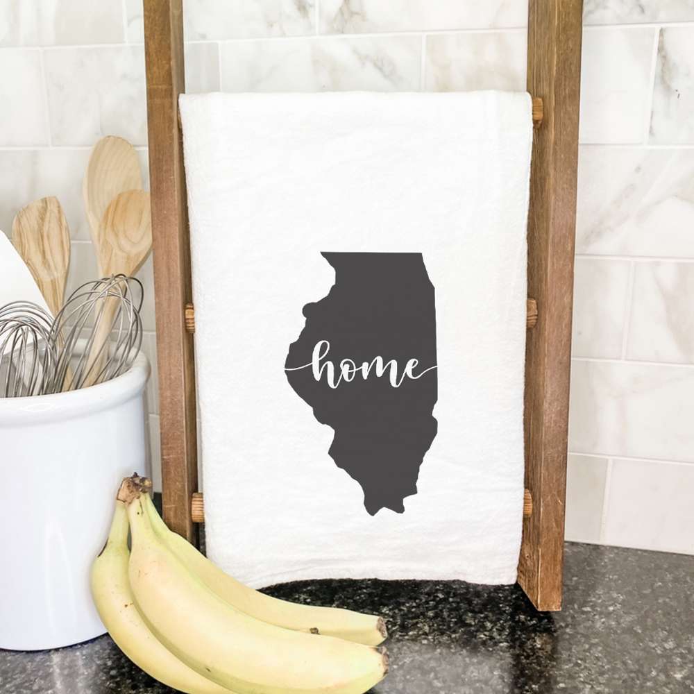 A vibrant cotton tea towel featuring state-themed designs, perfect for kitchen use.