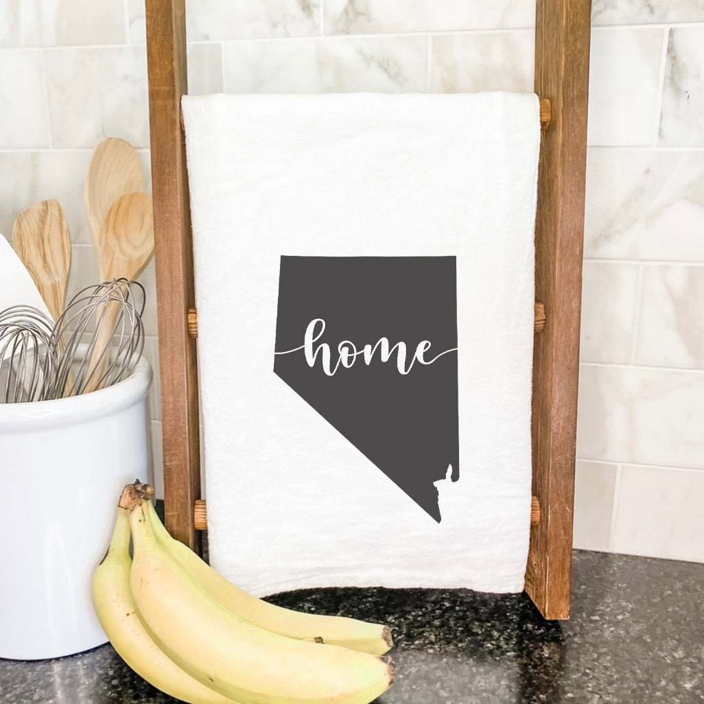 A vibrant cotton tea towel featuring state-themed designs, perfect for kitchen use.