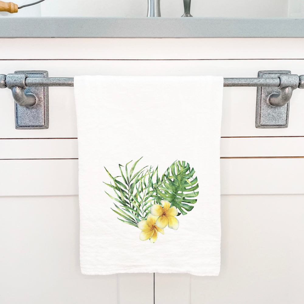 Tropical Heart Cotton Tea Towel featuring vibrant colors and intricate patterns, perfect for kitchen use.