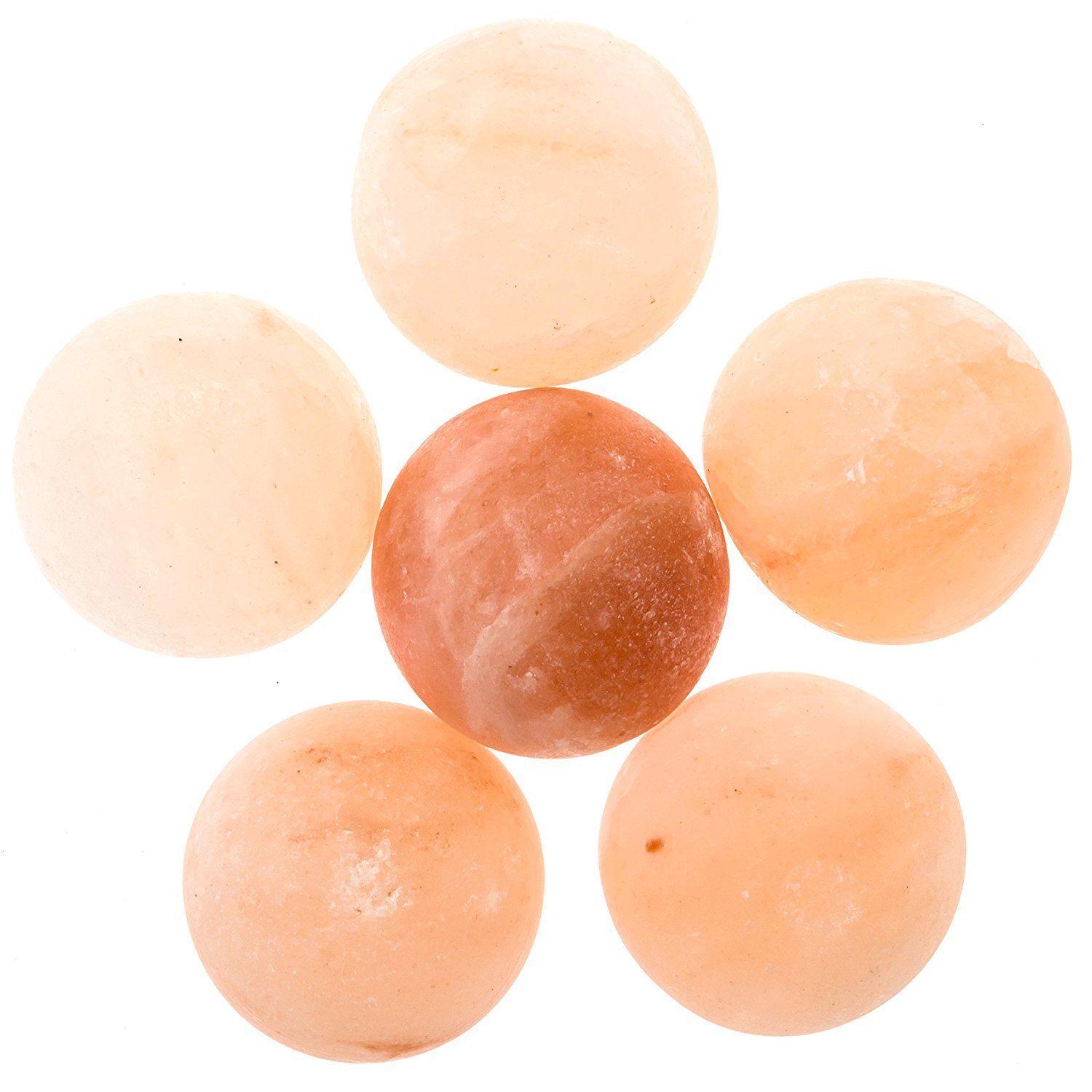 UMAID Natural Himalayan Rock Sea Salt Lamp Bowl with 6 heated massage balls, showcasing a warm amber glow and handcrafted design.