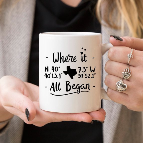 A humorous coffee mug with the phrase 'Where It All Began', perfect for grooms, featuring a stylish design and high-quality ceramic material.