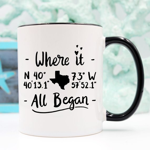 A humorous coffee mug with the phrase 'Where It All Began', perfect for grooms, featuring a stylish design and high-quality ceramic material.