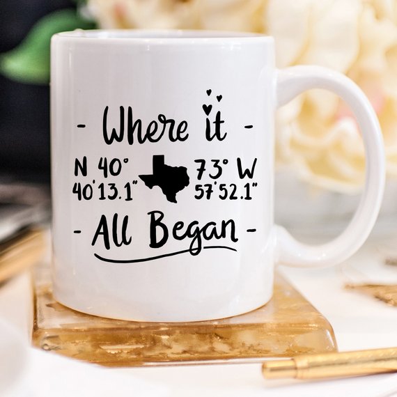 A humorous coffee mug with the phrase 'Where It All Began', perfect for grooms, featuring a stylish design and high-quality ceramic material.