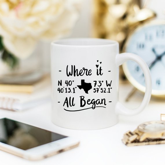 A humorous coffee mug with the phrase 'Where It All Began', perfect for grooms, featuring a stylish design and high-quality ceramic material.