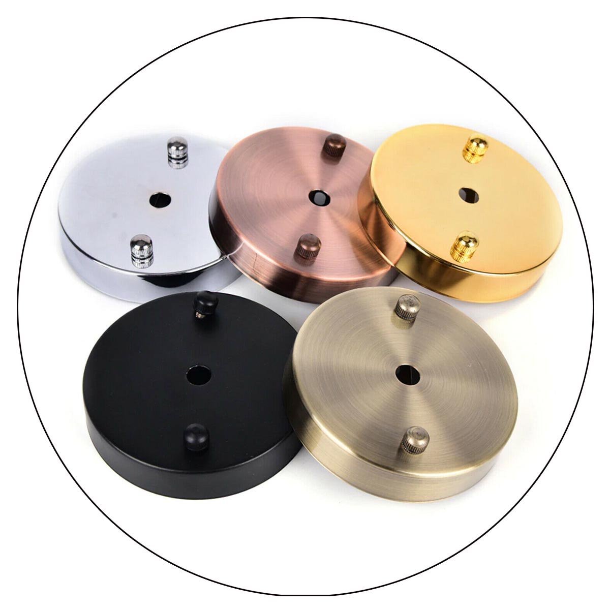 100mm Front Fitting Color Ceiling Hook Ring with smooth metal surface and matching screws for easy installation.