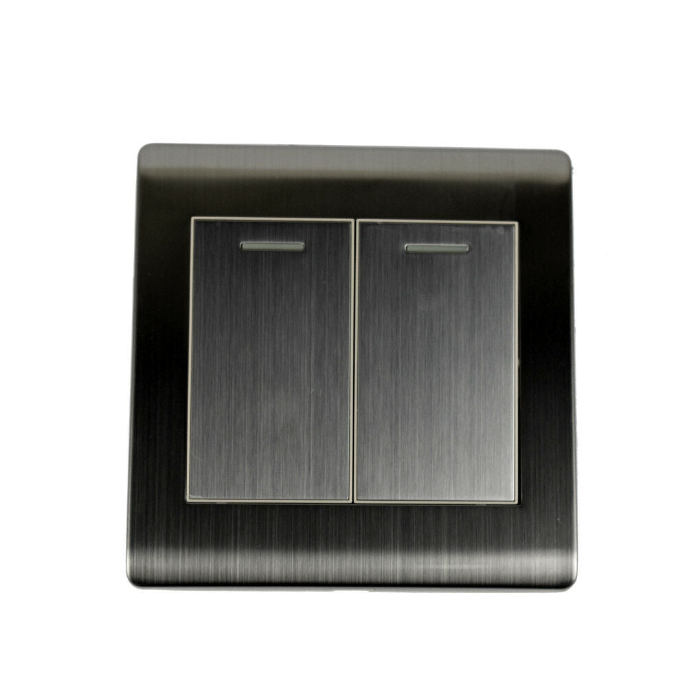 Brushed gold 1/2/3 gang wall switch with screwless design, showcasing modern aesthetics and safety features.