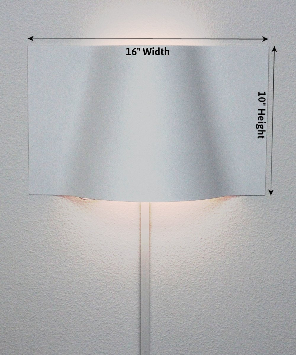 16-inch Surface Wave Curved Metal LED Wall Light with a unique wave design, mounted on a wall, showcasing its elegant and modern appearance.