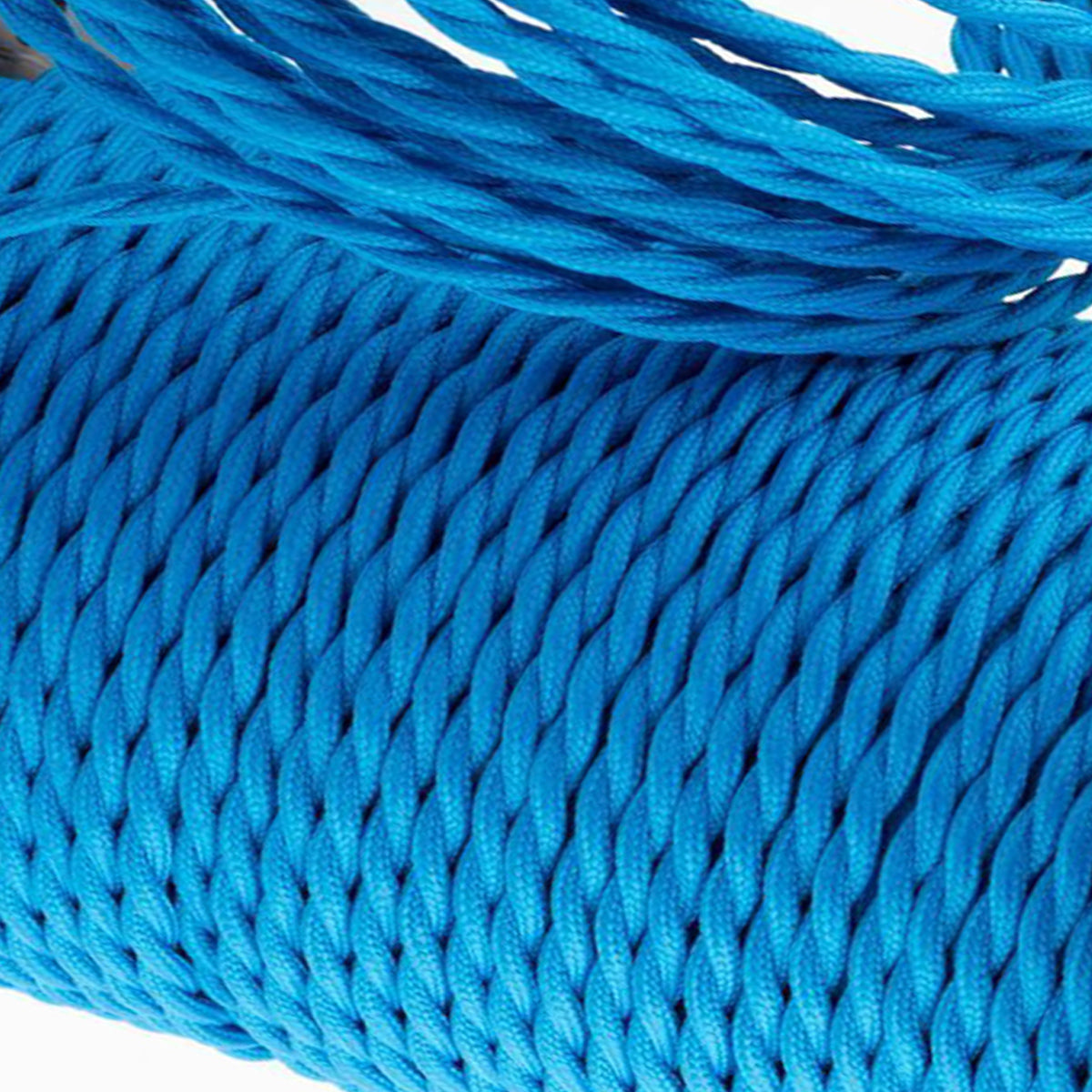 A 5-meter length of 2 core twisted braided electrical fabric lamp cable in various colors, showcasing its flexible and vintage design.