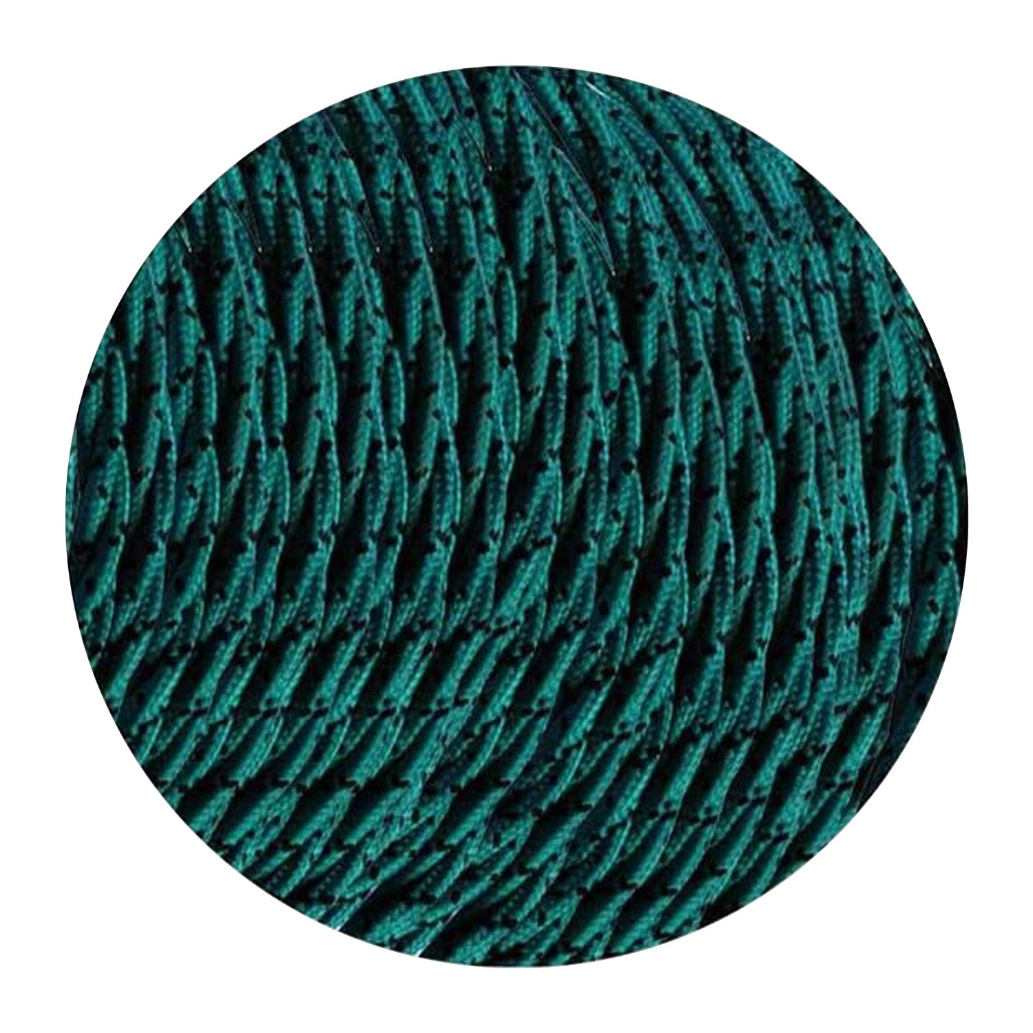 2-core twisted Italian braided fabric cable in various colors, showcasing its vintage style and durable woven finish.