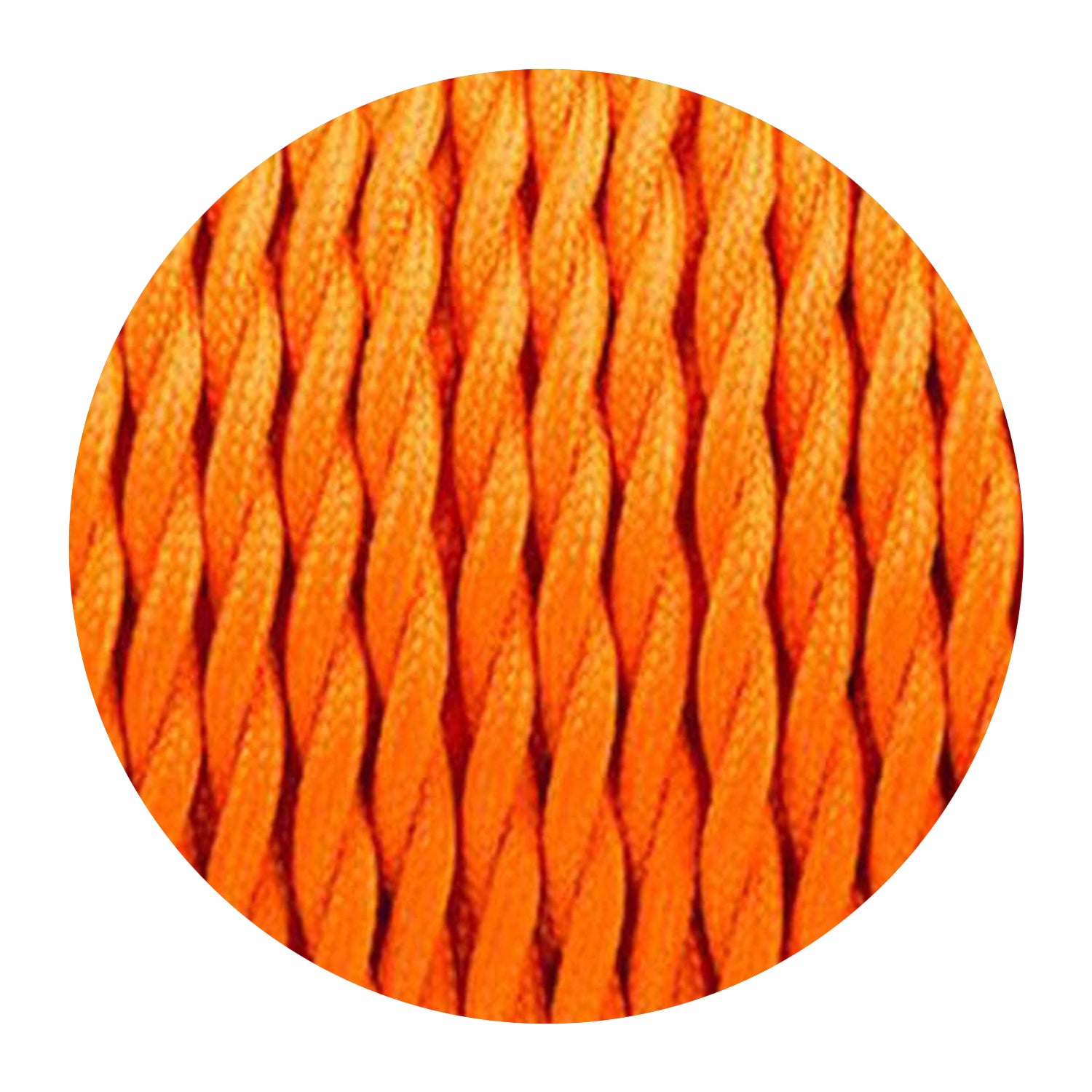 2-core twisted Italian braided fabric cable in various colors, showcasing its vintage style and durable woven finish.