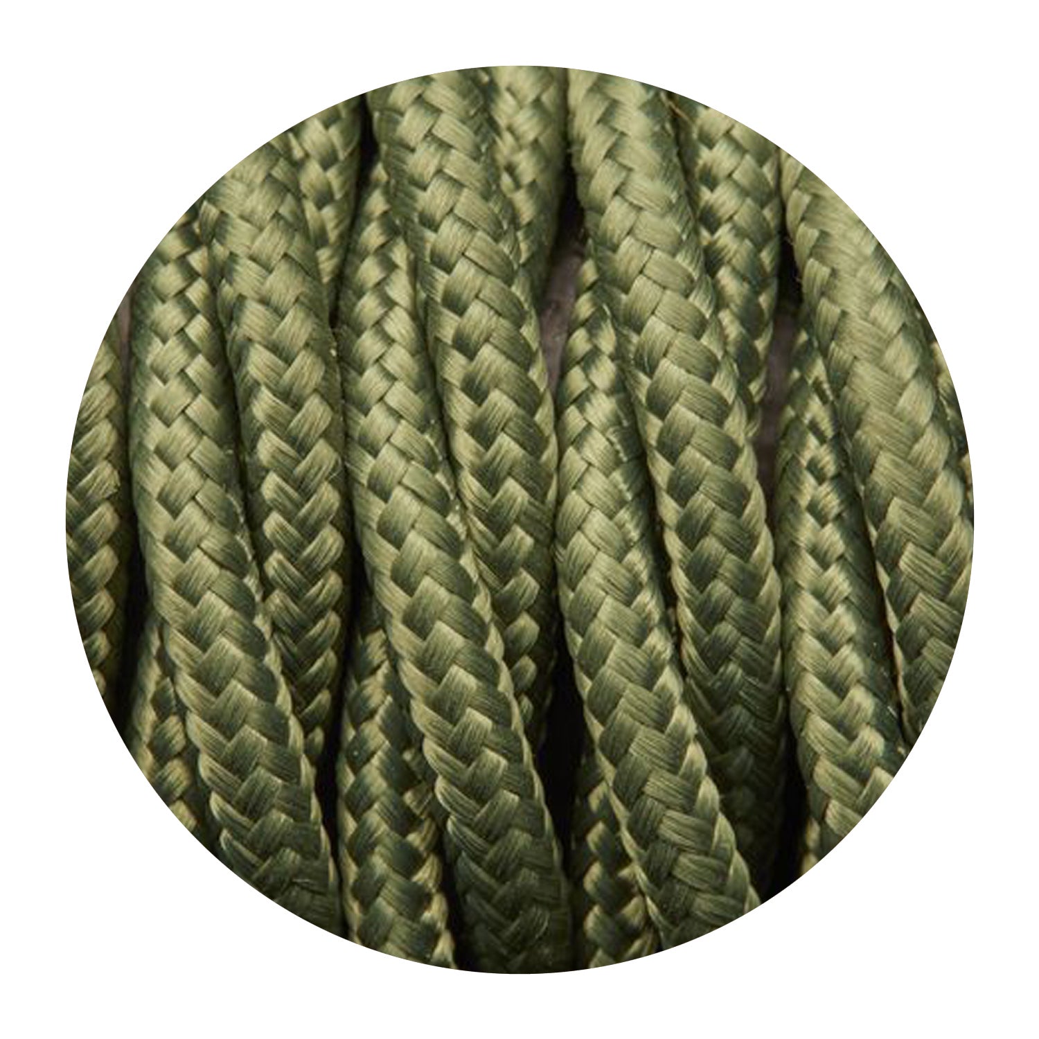 2-core twisted Italian braided fabric cable in various colors, showcasing its vintage style and durable woven finish.